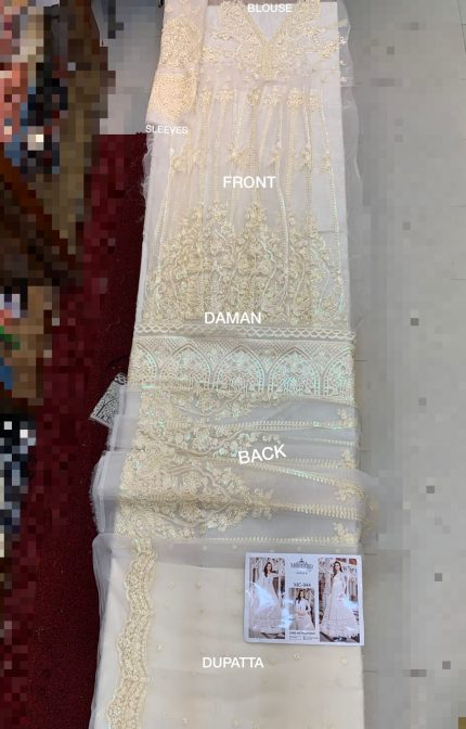 Maria b Couture White MC-044 Bridal Dress with handmade work