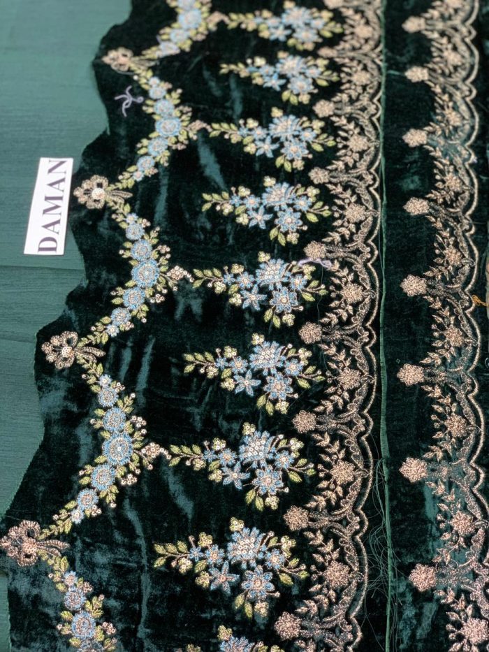 Maria B Mbroidered Teal and Warm green BD-2307