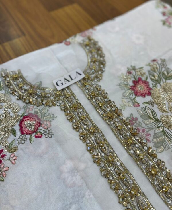 Ethnc Off White Dress With Hand made